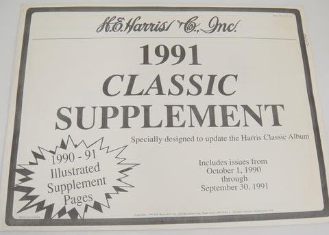 Harris Classic Stamp Album Supplement United States 1991 X113-91 New Old Stock