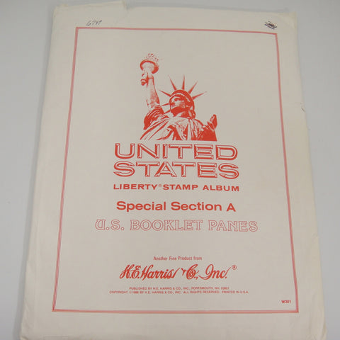 Harris Liberty Album U.S. Special Section A Booklet Panes 1903-1973 W301