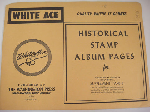 White Ace 1975 American Revolution Bicentennial Supplement United States ARB-3