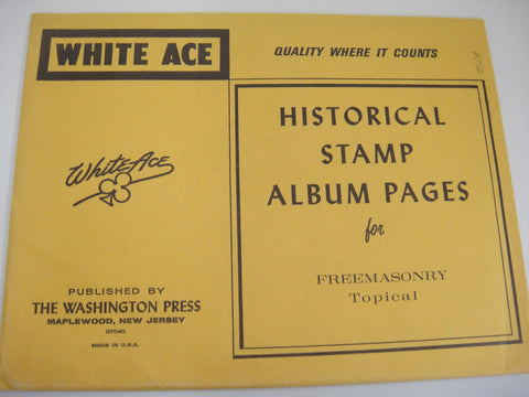 White Ace 12 Blank Topicals Border Pages Freemasonry Postal Issues NOS