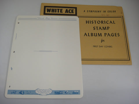 White Ace 15 Blank Pages for First Day Covers United States NOS