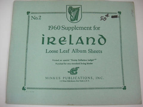 Minkus 1960 Ireland Stamp Album Supplement No. 2 New Old Stock