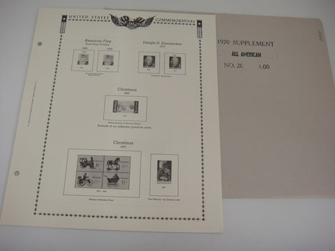 Minkus 1970 All American Stamp Album Supplement U.S. & U.N. No. 20 New Old Stock