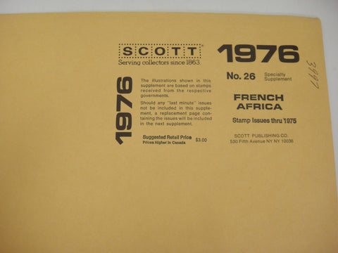 Scott 1976 French Africa Specialty Supplement Supplement 26 NOS