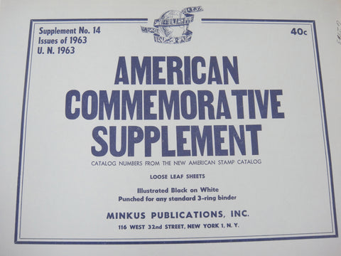 Minkus 1963 American Commemorative Supplement and U.N. Issues #14 New Old Stock