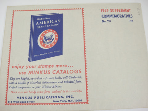 Minkus 1969 American Commemorative Supplement and U.N. Issues 20 New Old Stock