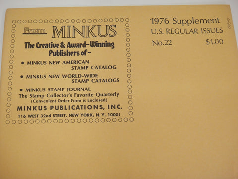 Minkus 1976 American Regular Postal Issues Supplement #22 New Old Stock