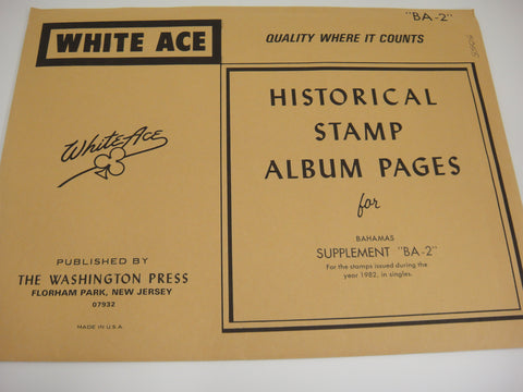 White Ace 1982 Bahamas Singles Stamp Supplement BA-2 NOS