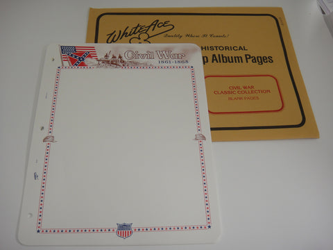 White Ace Civil War Classic Collection 10 Blank Supplement Pages NOS