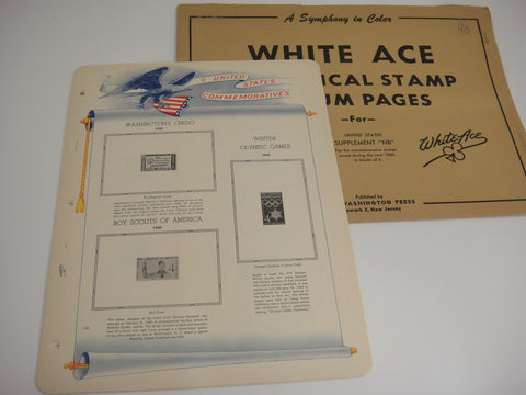 White Ace 1960 US Commemorative Stamps in Blocks of 4 Supplement NB NOS