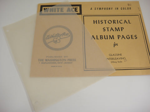 White Ace 8" x 10" Glassine Interleaving 40 Sheets NOS Toned