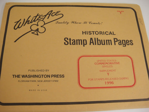White Ace 1996 US Commemorative Singles Complete Stamp Supplement Y NOS