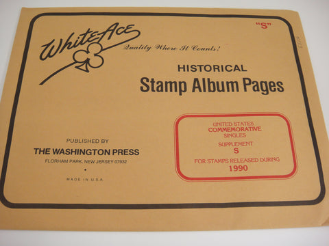 White Ace 1990 US Commemorative Singles Stamp Supplement S NOS