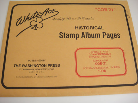 White Ace 1998 Commemorative Copyright Blocks Supplement COB-21 NOS