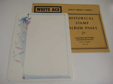 White Ace United States Commemorative 15 Blank Pages Style S-201 NOS