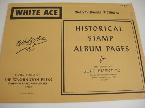 White Ace 1986 United States Commemorative Singles Stamp Supplement O NOS