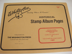 White Ace 1987 United States Commemorative Singles Stamp Supplement P NOS