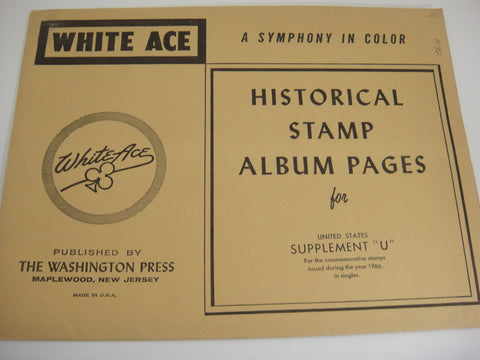 White Ace 1966 United States Commemorative Singles Supplement U NOS