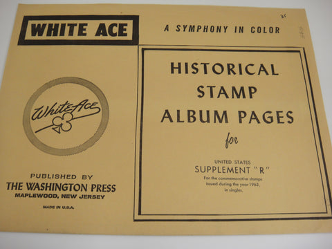 White Ace 1963 United States Commemorative Singles Supplement R NOS