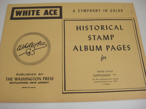 White Ace 1961 United States Commemorative Singles Supplement P NOS