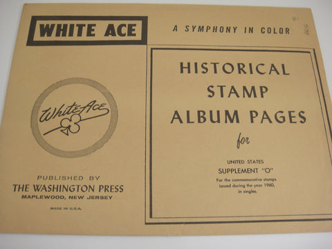 White Ace 1960 United States Commemorative Singles Supplement O NOS