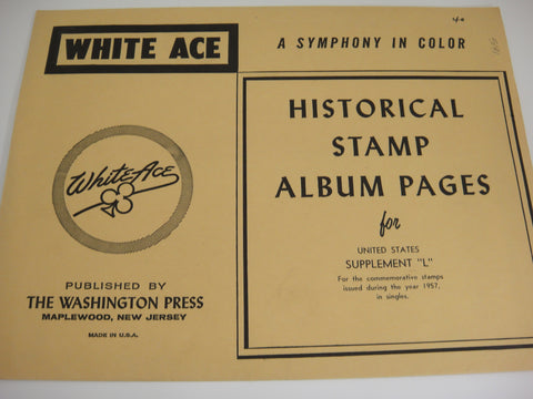 White Ace 1957 United States Commemorative Singles Stamp Supplement L NOS