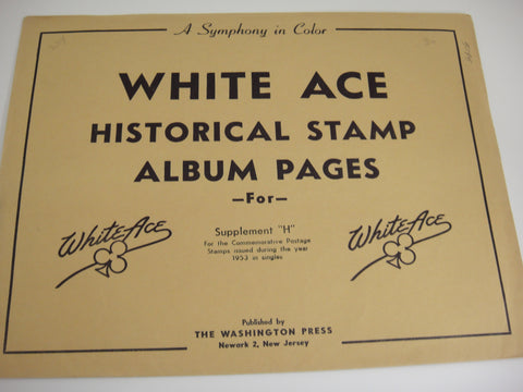 White Ace 1953 United States Commemorative Singles Stamp Supplement H NOS