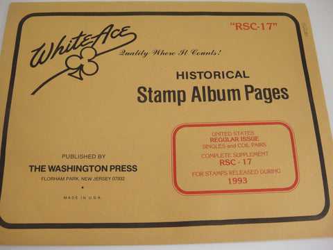 White Ace 1993 US Regular Issue Singles & Coil Pairs Complete Supplement  RSC-17 NOS