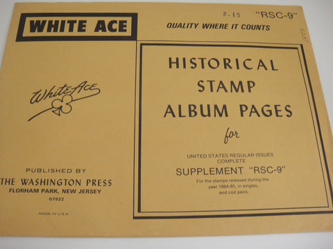 White Ace 1984-1985 US Regular Issues Singles & Coil Pairs Supplement RSC-9 NOS