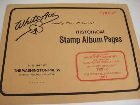 White Ace 1987 US Transportation Series Coil Pairs & Plate Number Strips of 3 TRS-2