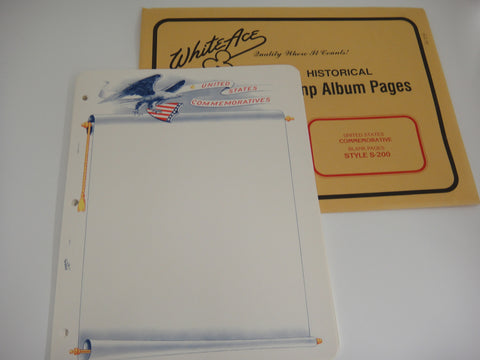 White Ace United States Commemorative 15 Blank Pages Style S-200 NOS
