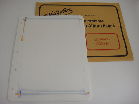 White Ace United States Commemorative 15 Blank Pages Style S-205 NOS