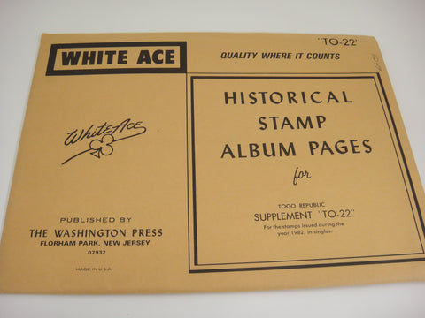 White Ace 1982 Togo Republic Stamps in Singles Supplement TO-22 NOS