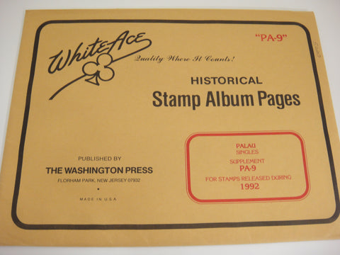White Ace 1992 Palau Stamp Singles Supplement PA-9  NOS
