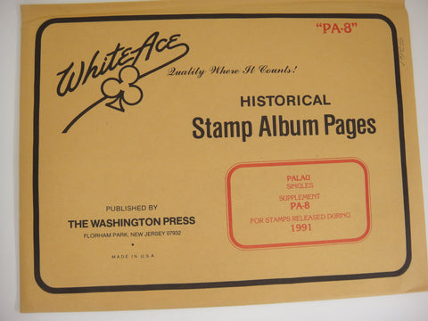 White Ace 1991 Palau Stamp Singles Supplement PA-8  NOS