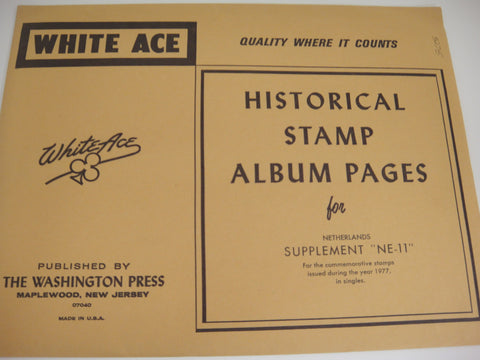 White Ace 1977 Netherlands Commemorative Stamp Singles Supplement NE-11 NOS