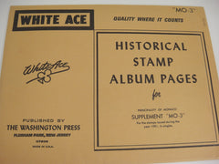 White Ace 1981 Monaco Singles Stamp Album Supplement MO-3 NOS