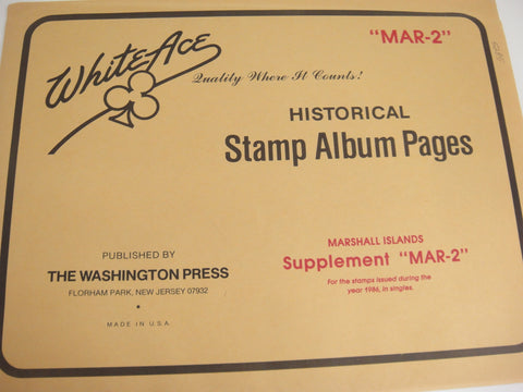 White Ace 1986 Marshall Islands Singles Stamp Album Supplement MAR-2 NOS