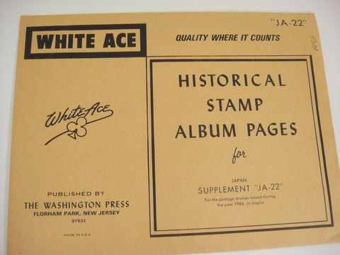 White Ace 1984 Japan Stamp Singles Album Supplement JA-22 NOS