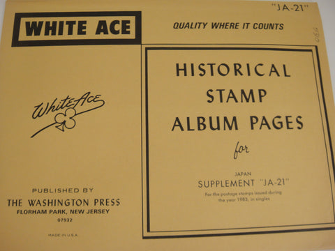 White Ace 1983 Japan Stamp Singles Album Supplement JA-21 NOS