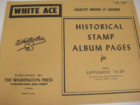 White Ace 1982 Japan Stamp Singles Album Supplement JA-20 NOS