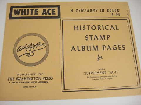 White Ace 1973 Japan Stamp Singles Album Supplement JA-11 NOS