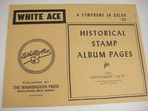 White Ace 1971 Japan Stamp Singles Album Supplement JA-9 NOS