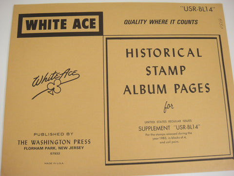 White Ace 1983 US Regular Issue Blocks of 4 & Coil Pairs Stamp Supplement USR-BL14 NOS