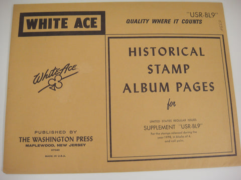 White Ace 1978 US Regular Issue Blocks of 4 & Coil Pairs Stamp Supplement USR-BL9