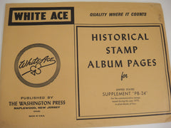 White Ace 1972 US Commemorative Plate Blocks of 4 Stamp Supplement PB-24 NOS