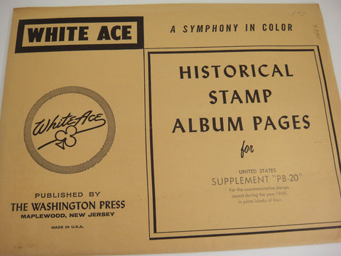 White Ace 1968 US Commemorative Plate Blocks of 4 Complete Supplement PB-20