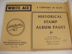White Ace 1922-1968 United States Regular Plate Blocks Supplement Part One NOS