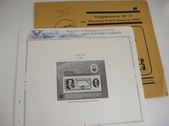 White Ace 1988 US Bureau Souvenir Card Issues Album Supplement BC-17