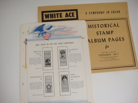 White Ace 1971 Commemorative Mail Early Singles Supplement ME-3 NOS